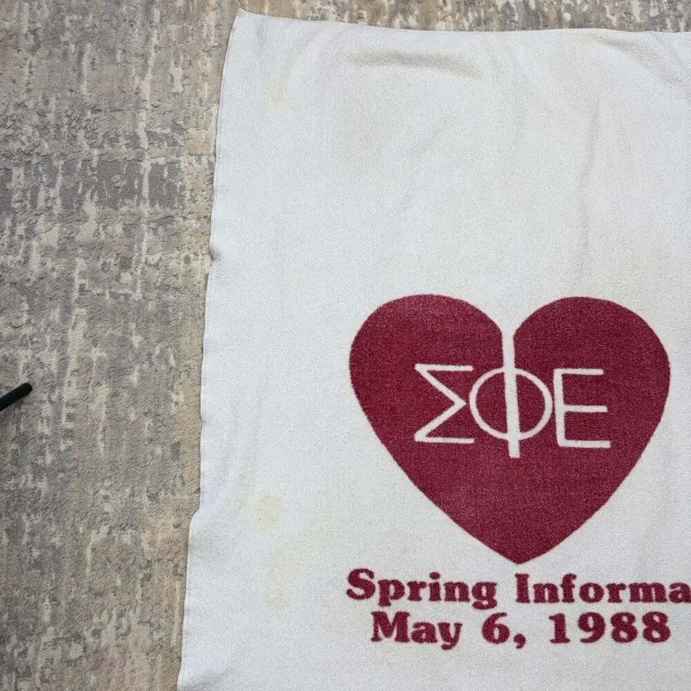 VTG Sigma Phi Epsilon Fraternity Spring Informal 1988 Large Beach Towel 52x36